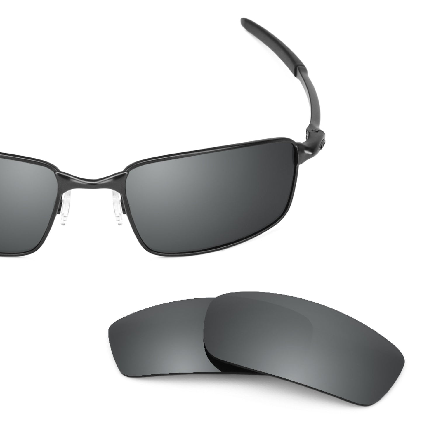 Oakley Square Wire New (2006) frame with Revant replacement Polarized Black Chrome lenses