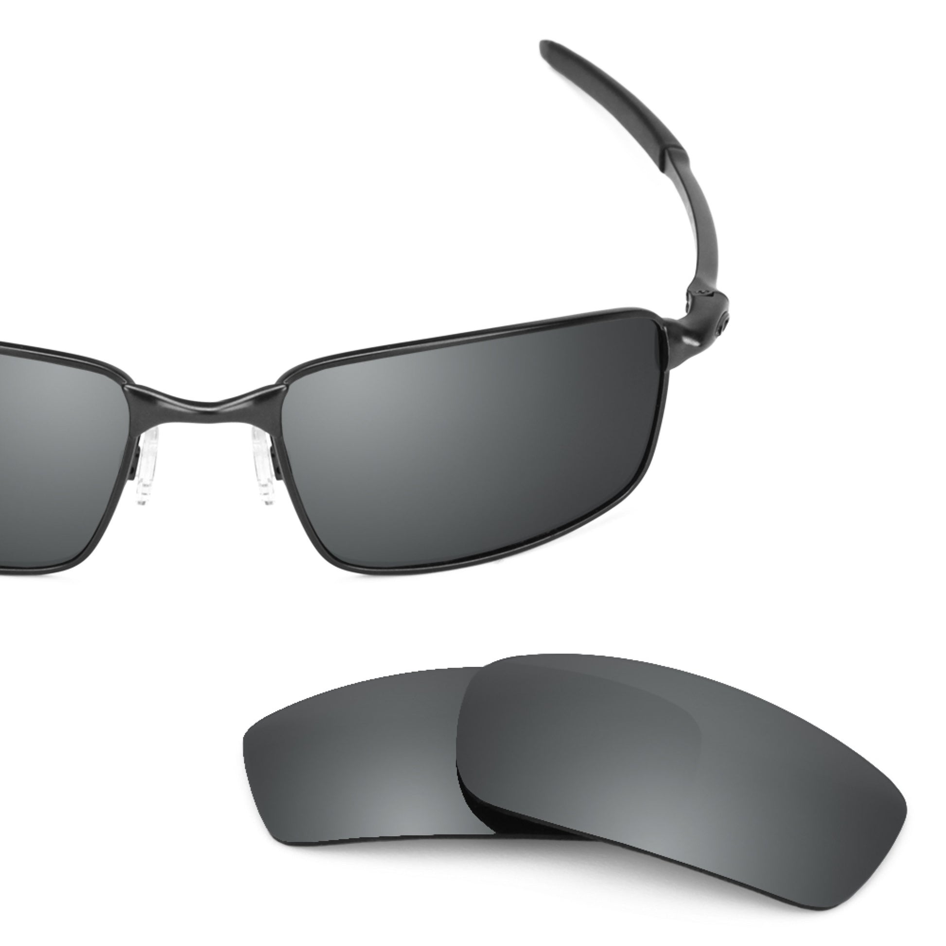 Oakley Square Wire New (2006) frame with Revant replacement Polarized Black Chrome lenses