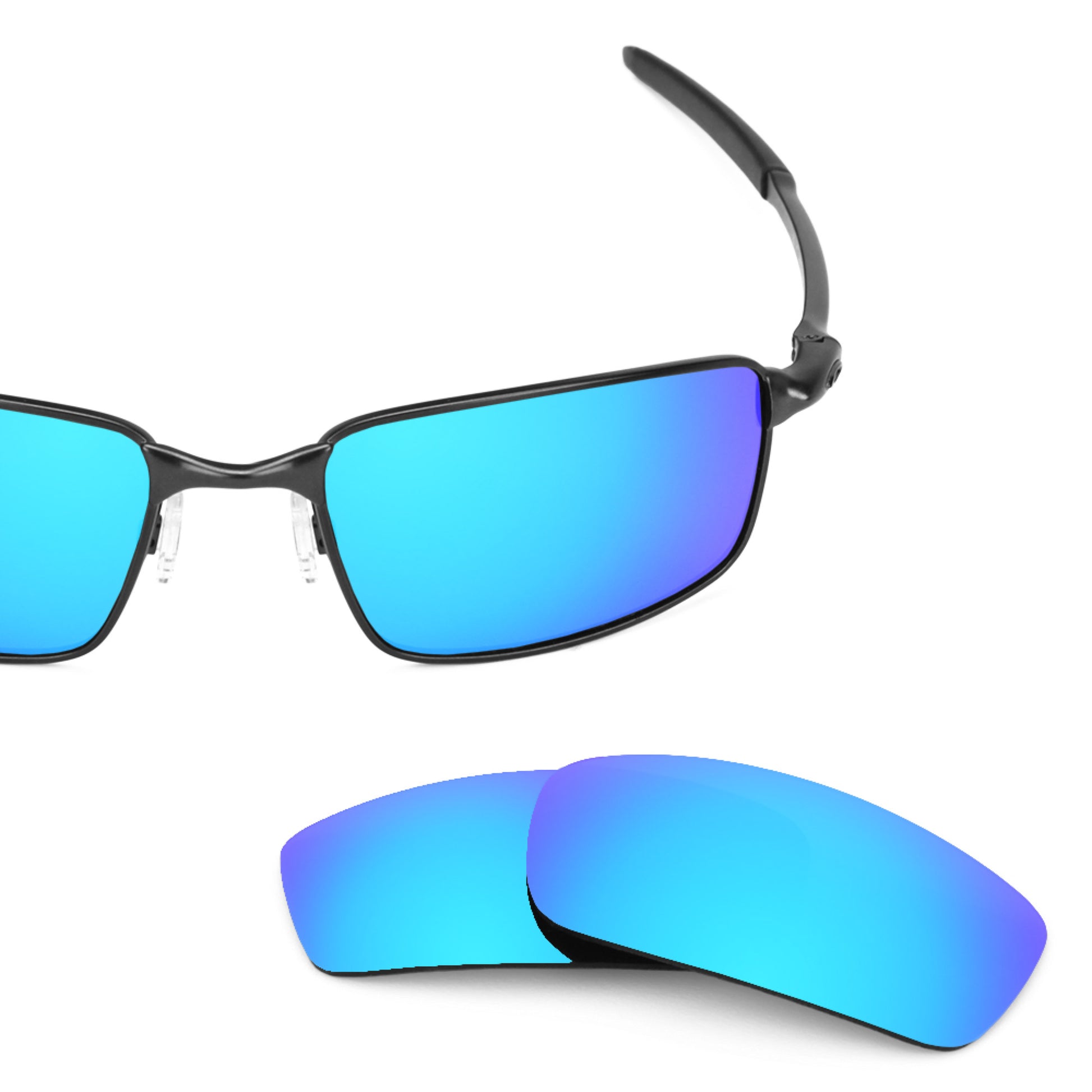 Oakley Square Wire New (2006) frame with Revant replacement Polarized Ice Blue lenses