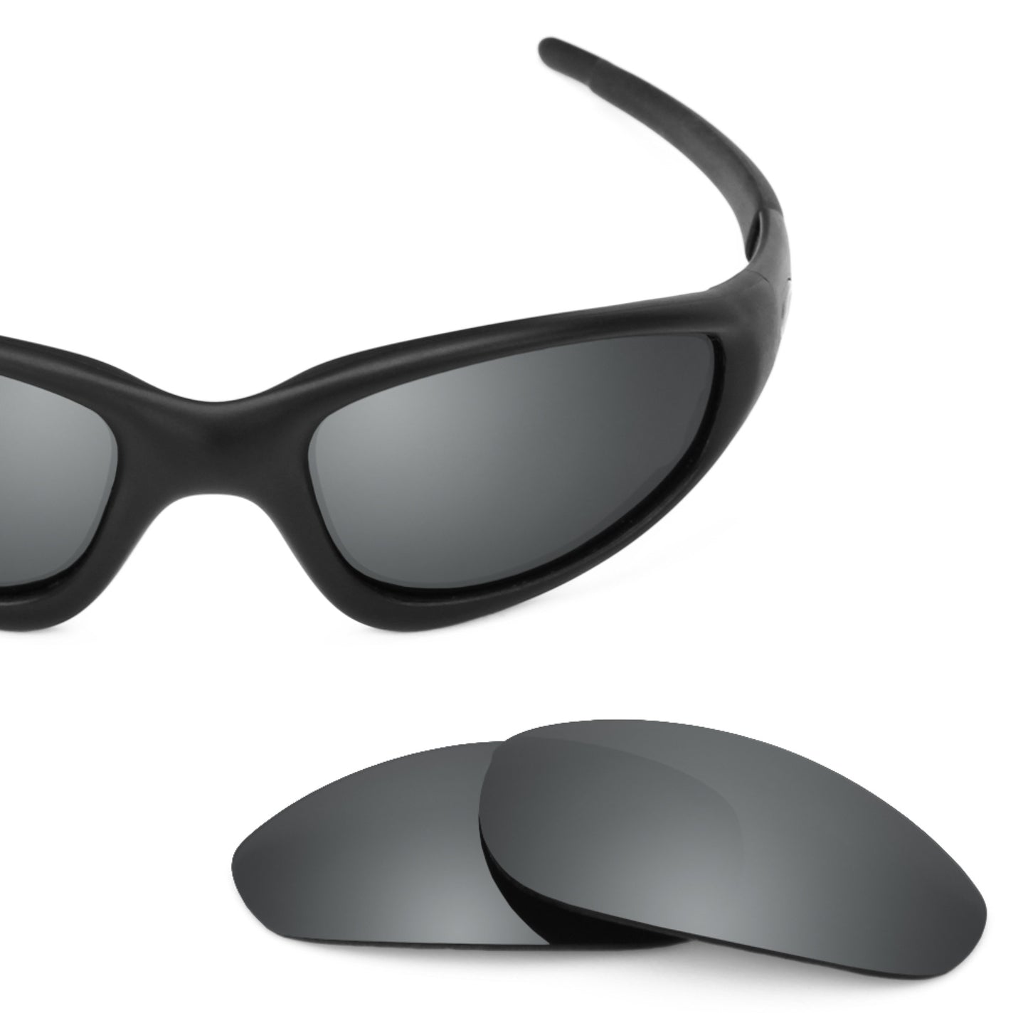 Oakley Straight Jacket (1999) frame with Revant replacement Polarized Black Chrome lenses