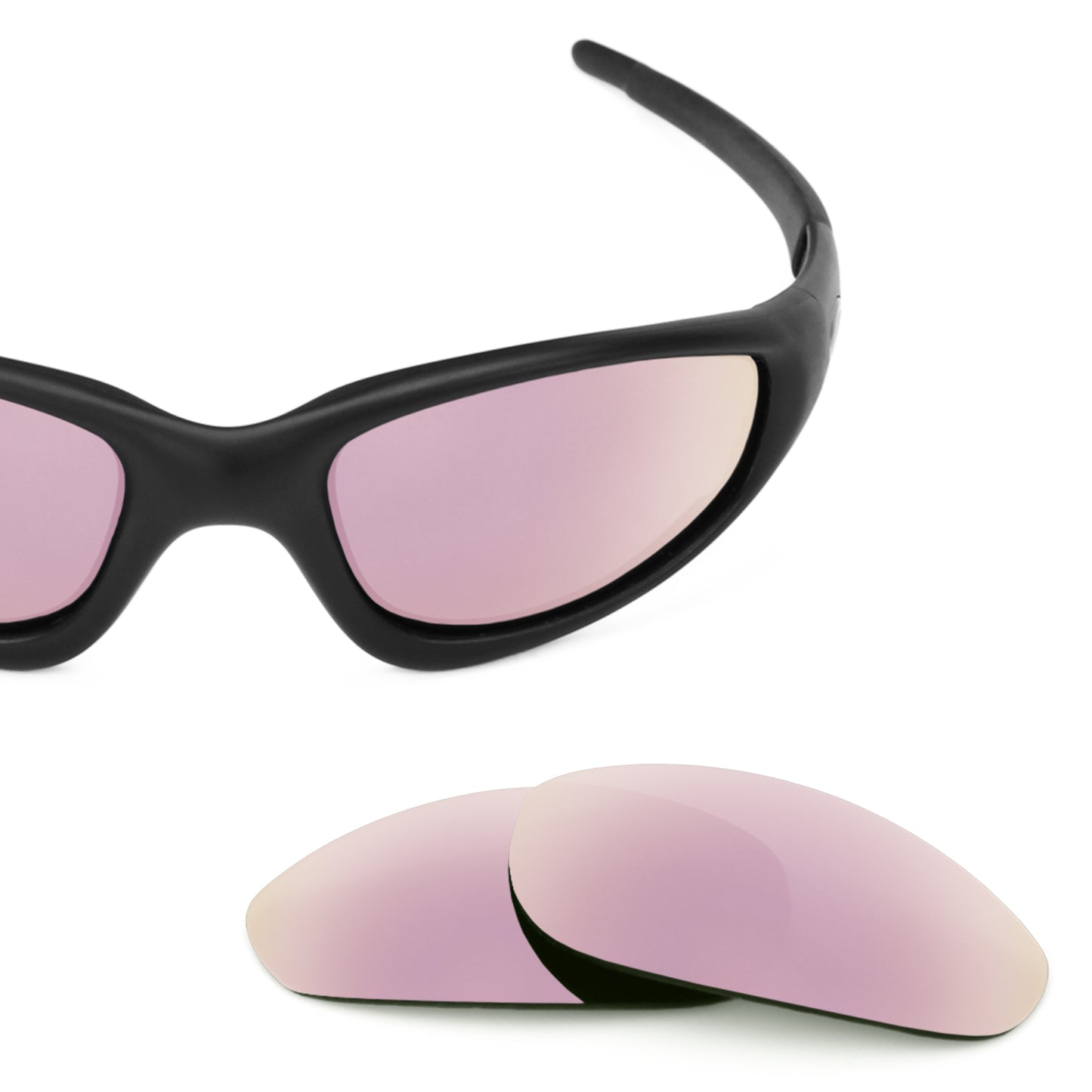 Oakley Straight Jacket (1999) frame with Revant replacement Polarized Rose Gold lenses