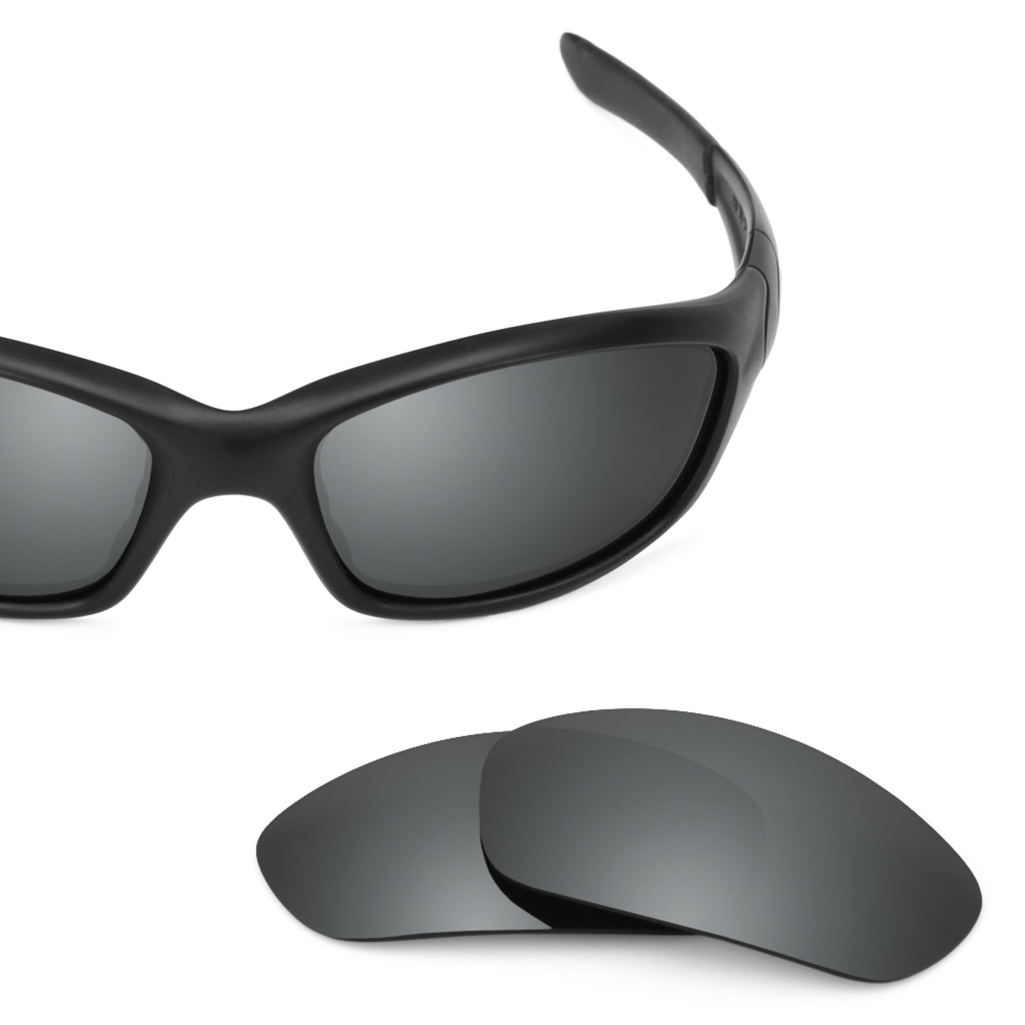 Oakley Straight Jacket (2007) frame with Revant replacement Polarized Black Chrome lenses