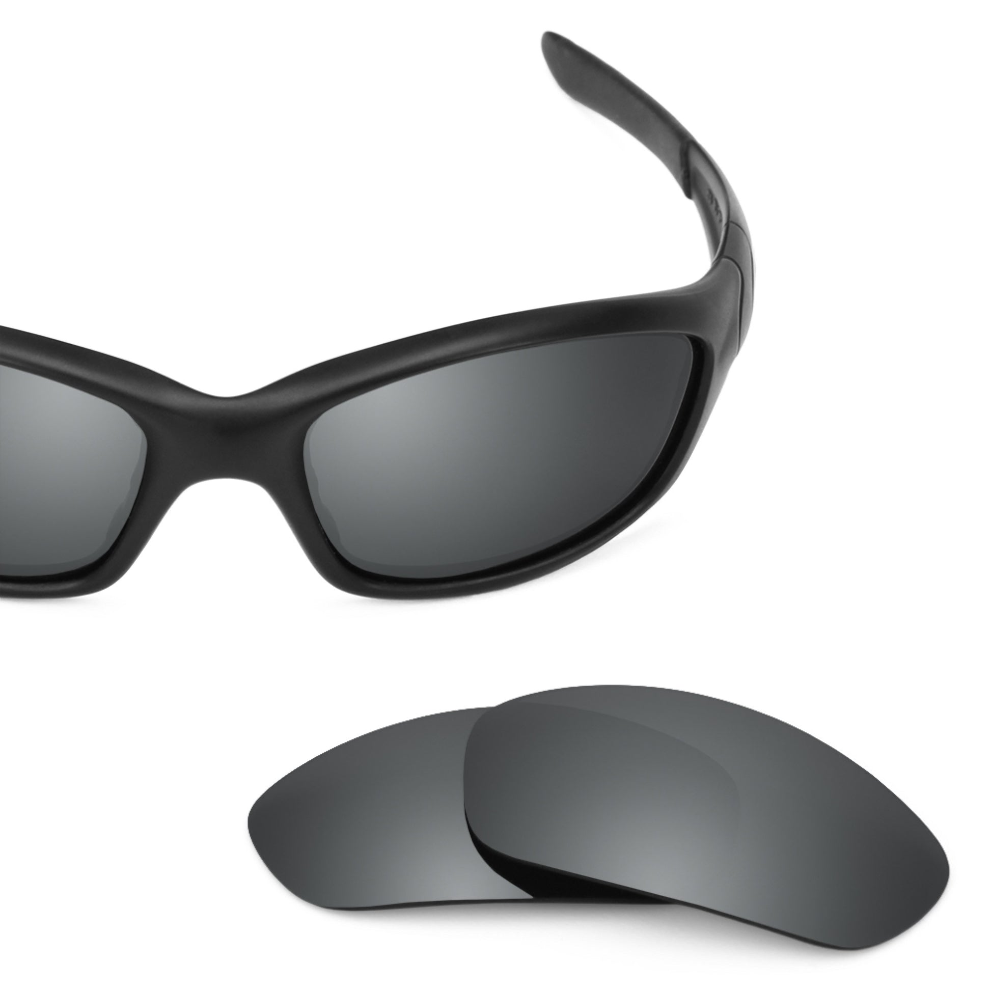 Oakley Straight Jacket (2007) frame with Revant replacement Polarized Black Chrome lenses