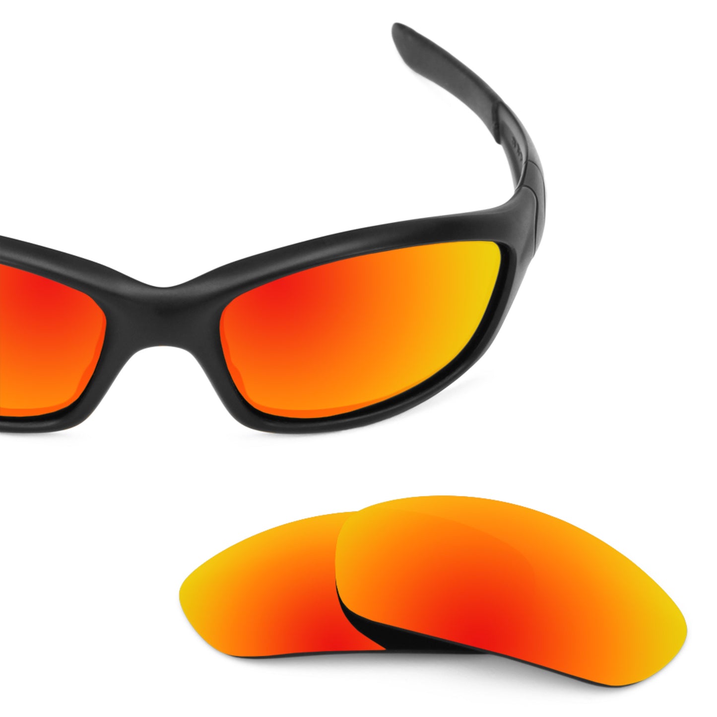 Oakley Straight Jacket (2007) frame with Revant replacement Polarized Fire Red lenses