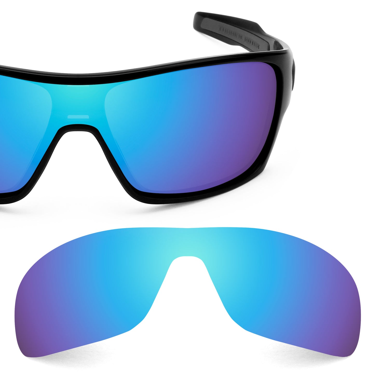 Oakley Turbine Rotor frame with Revant replacement Polarized Ice Blue lenses