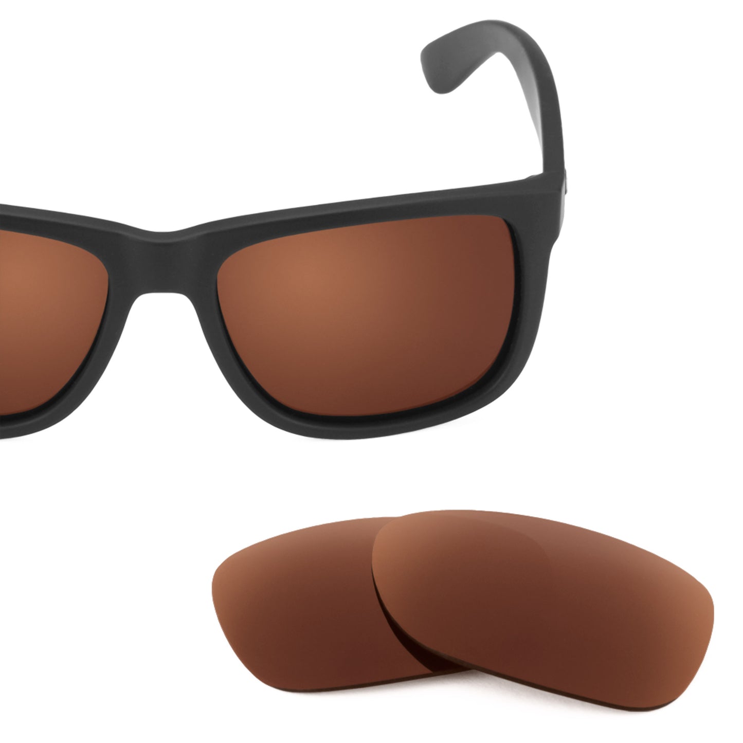 Ray-Ban Justin RB4165 54mm frame with Revant replacement Polarized Dark Brown lenses