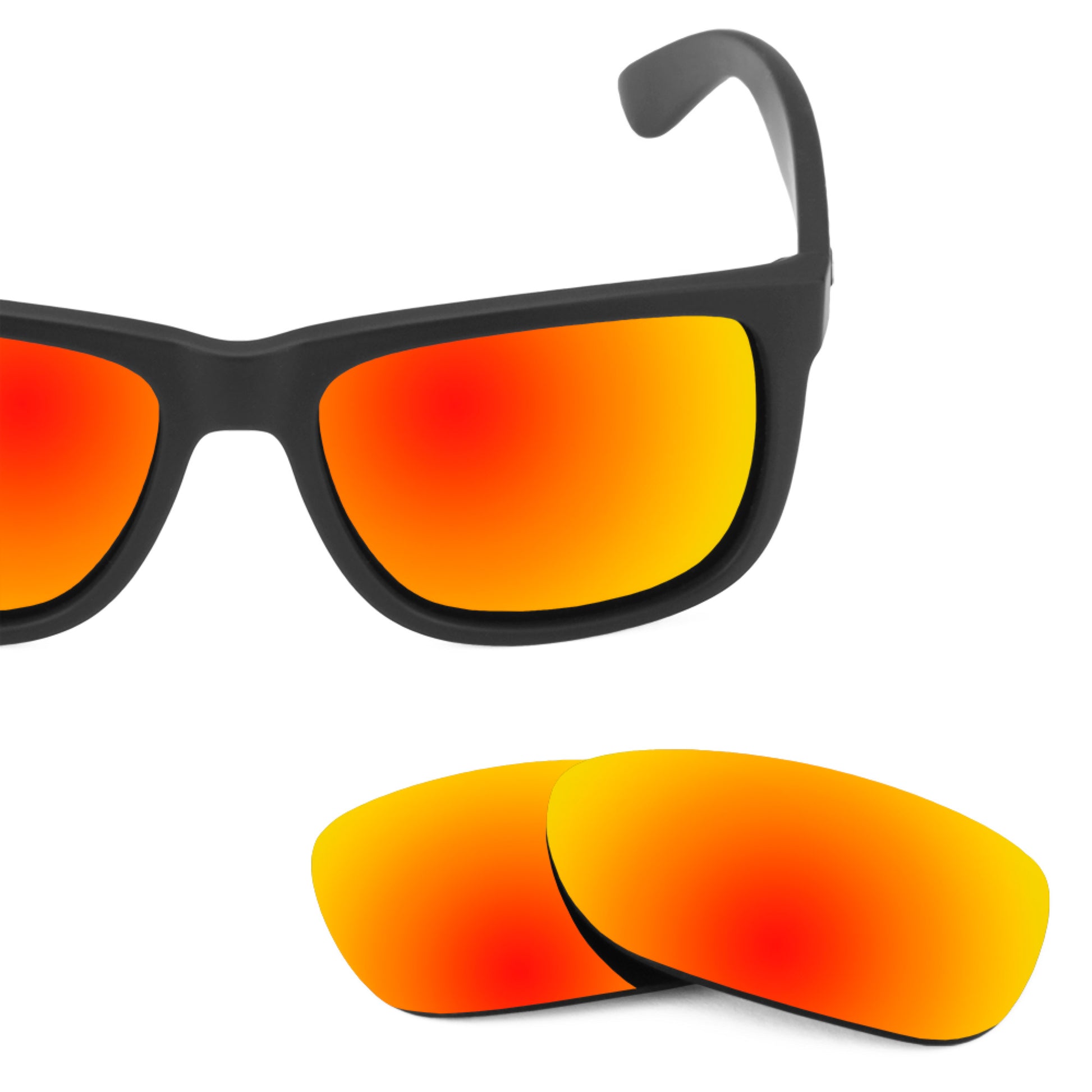 Ray-Ban Justin RB4165 54mm frame with Revant replacement Polarized Fire Red lenses