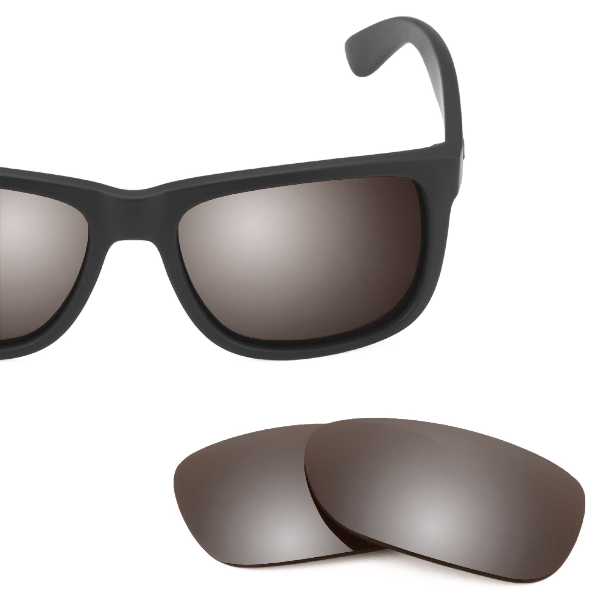 Ray-Ban Justin RB4165 54mm frame with Revant replacement Polarized Flash Bronze lenses