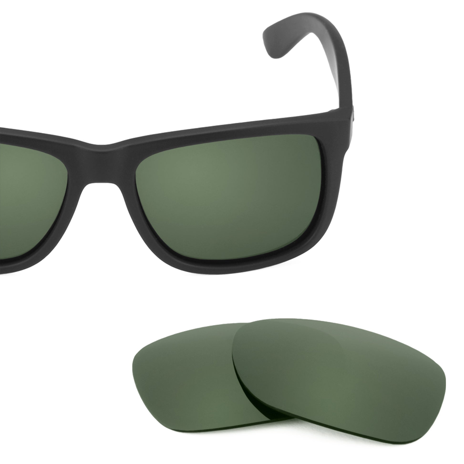Ray-Ban Justin RB4165 54mm frame with Revant replacement Polarized Gray Green lenses