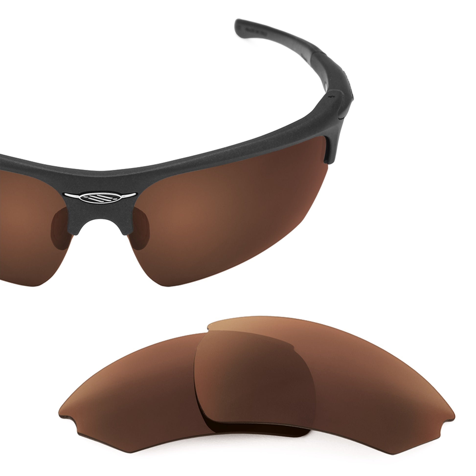 Rudy Project Noyz frame with Revant replacement Polarized Dark Brown lenses
