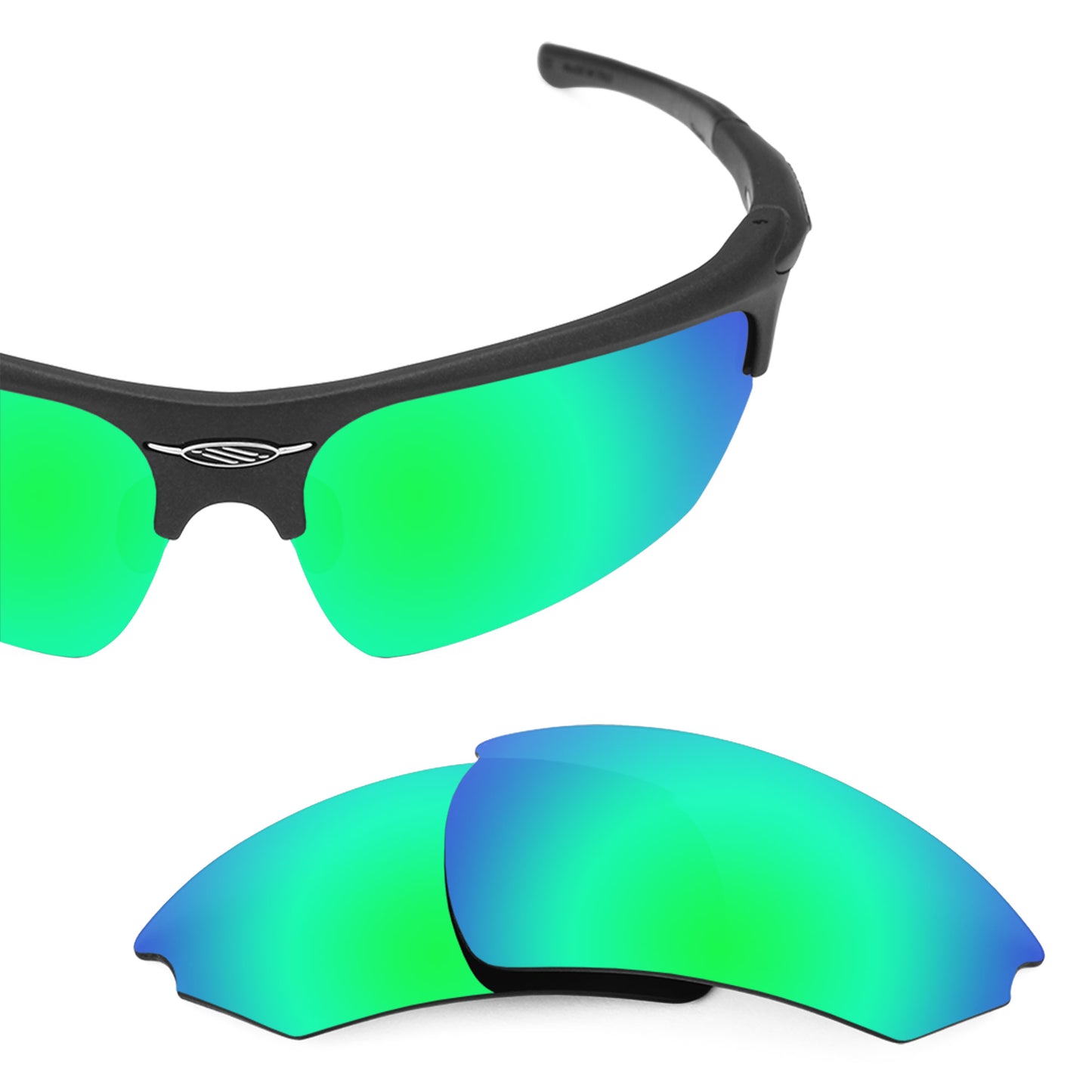 Rudy Project Noyz frame with Revant replacement Polarized Emerald Green lenses