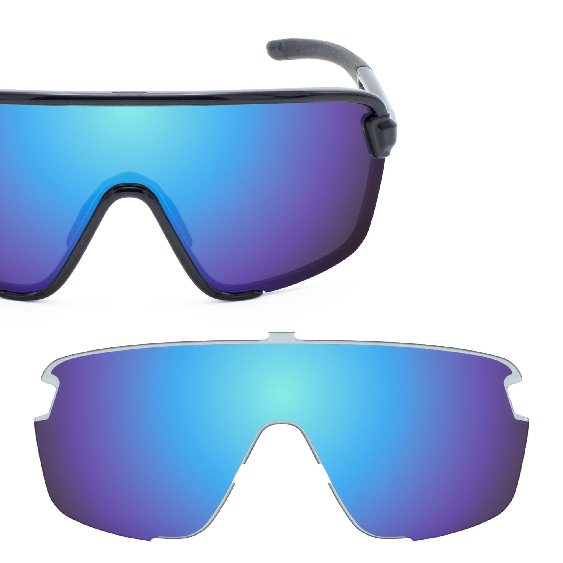 Revant replacement lenses for Smith Bobcat Polarized Mirrored Ice Blue