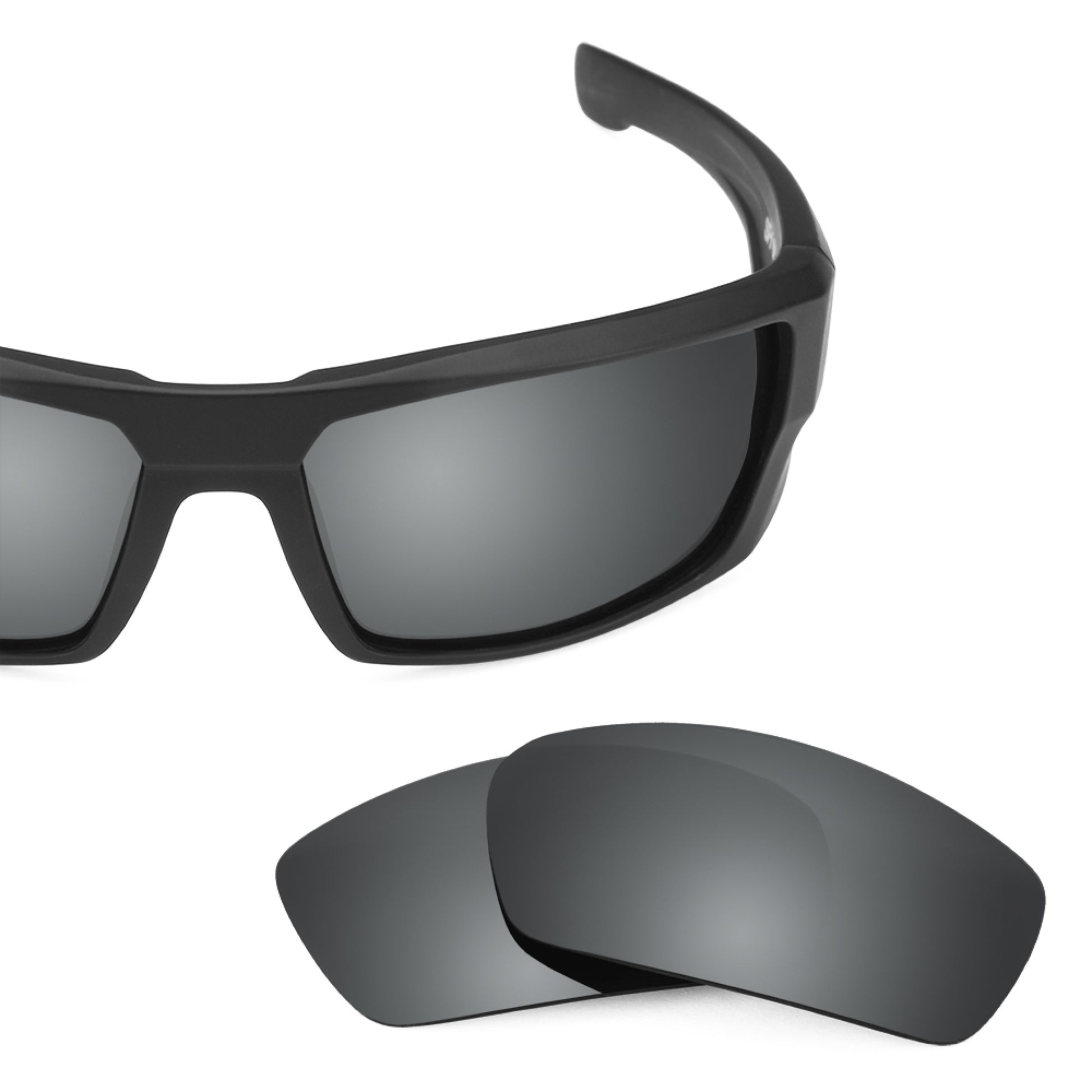 Spy Optic Dirk frame with Revant replacement Polarized Black Chrome lenses