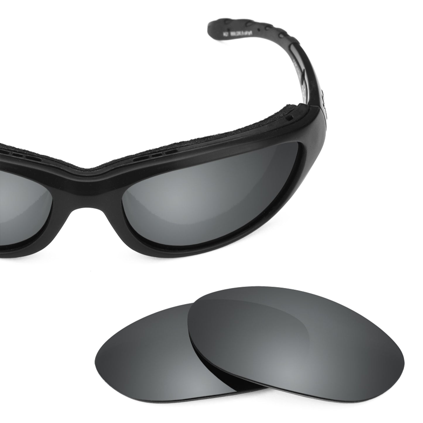 Wiley X Airrage frame with Revant replacement Polarized Black Chrome lenses