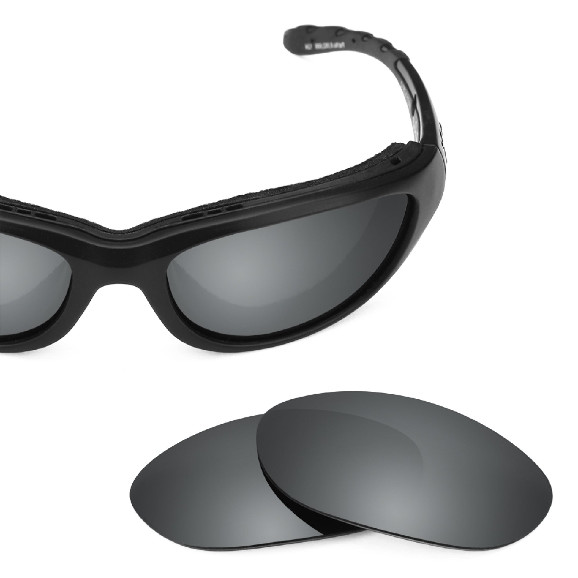 Wiley X Airrage frame with Revant replacement Polarized Black Chrome lenses