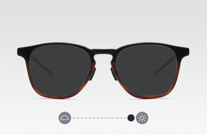 Gif of Revant's Adapt Grey Photochromic lenses transitioning from clear to grey.