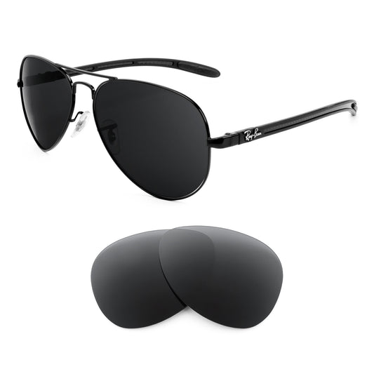 Ray-Ban Aviator Carbon Fibre RB8307 58mm sunglasses with replacement lenses