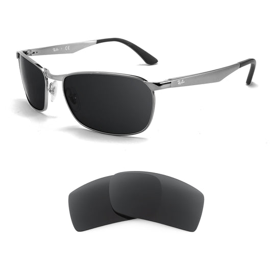 Ray-Ban RB3534 59mm sunglasses with replacement lenses