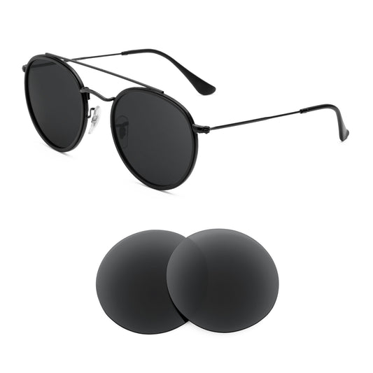 Ray-Ban Round Double Bridge RB3647N 51mm sunglasses with replacement lenses
