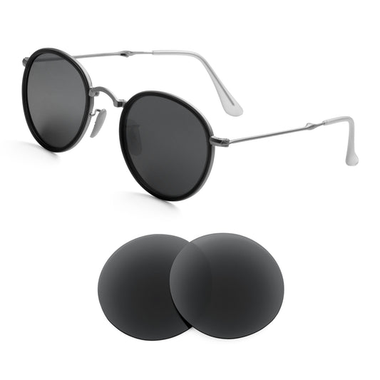 Ray-Ban Round Folding RB3517 48mm sunglasses with replacement lenses