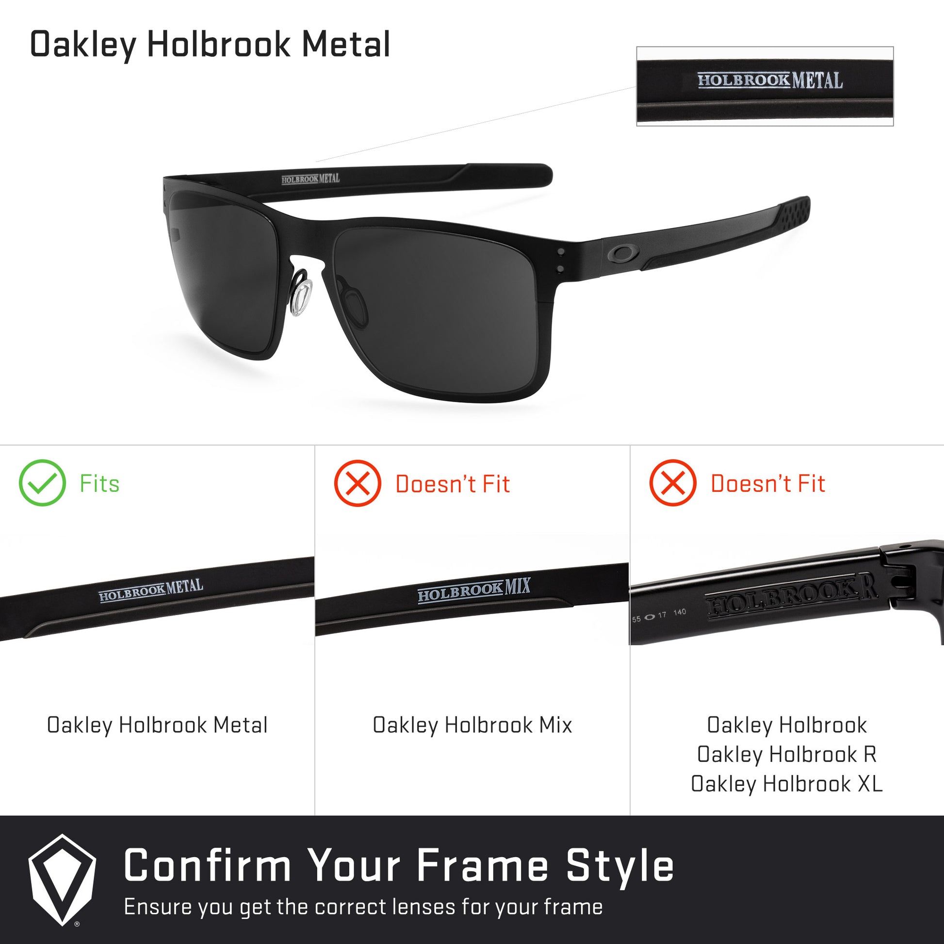 Oakley Holbrook Metal OO4123 Replacement Lenses by Revant Optics