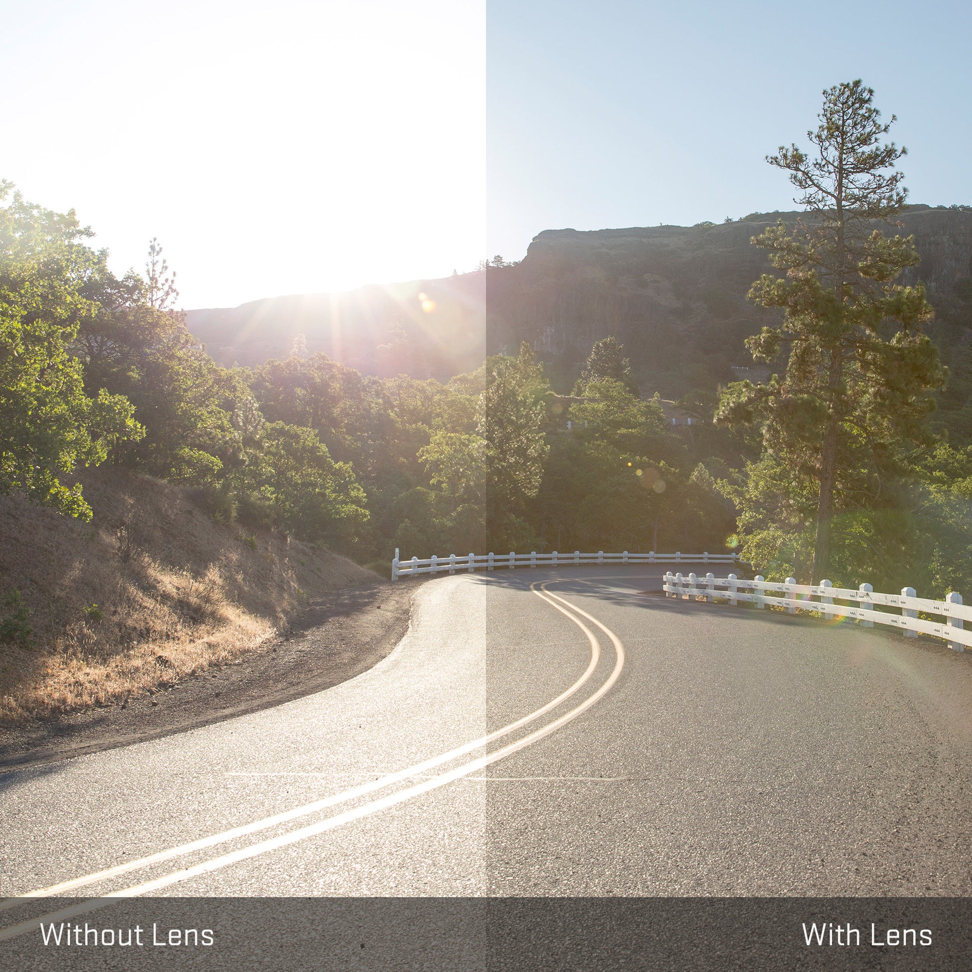 view tint looking through Non-Polarized Adapt Gray Photochromic replacement lenses