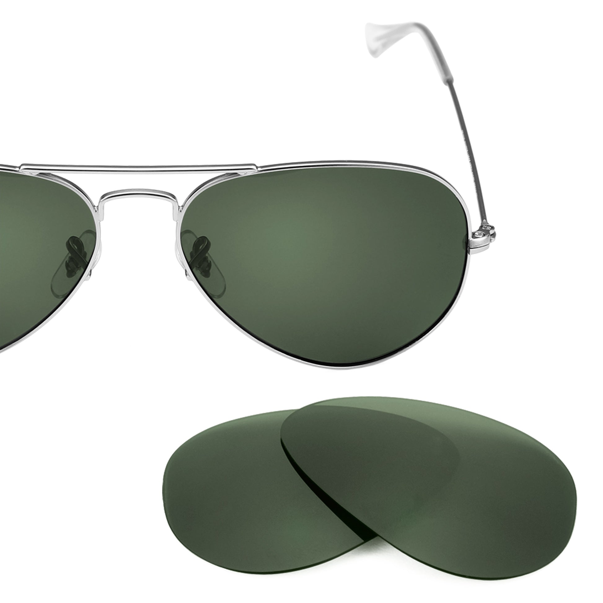 Revant replacement lenses for Ray-Ban Aviator RB3025 55mm Polarized Gray Green
