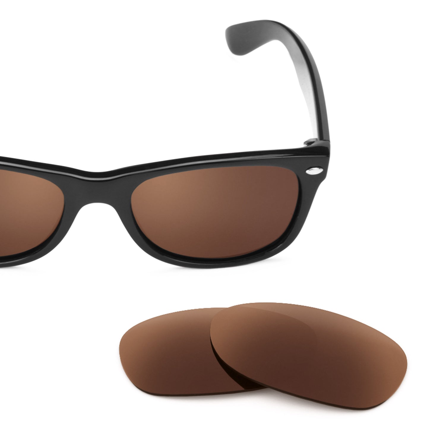 Revant replacement lenses for Ray-Ban New Wayfarer RB2132 52mm Polarized Dark Brown