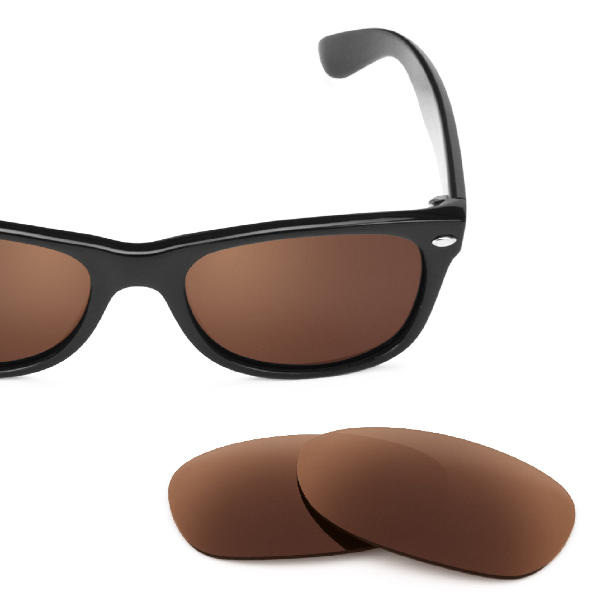 Revant replacement lenses for Ray-Ban New Wayfarer RB2132 52mm Polarized Dark Brown