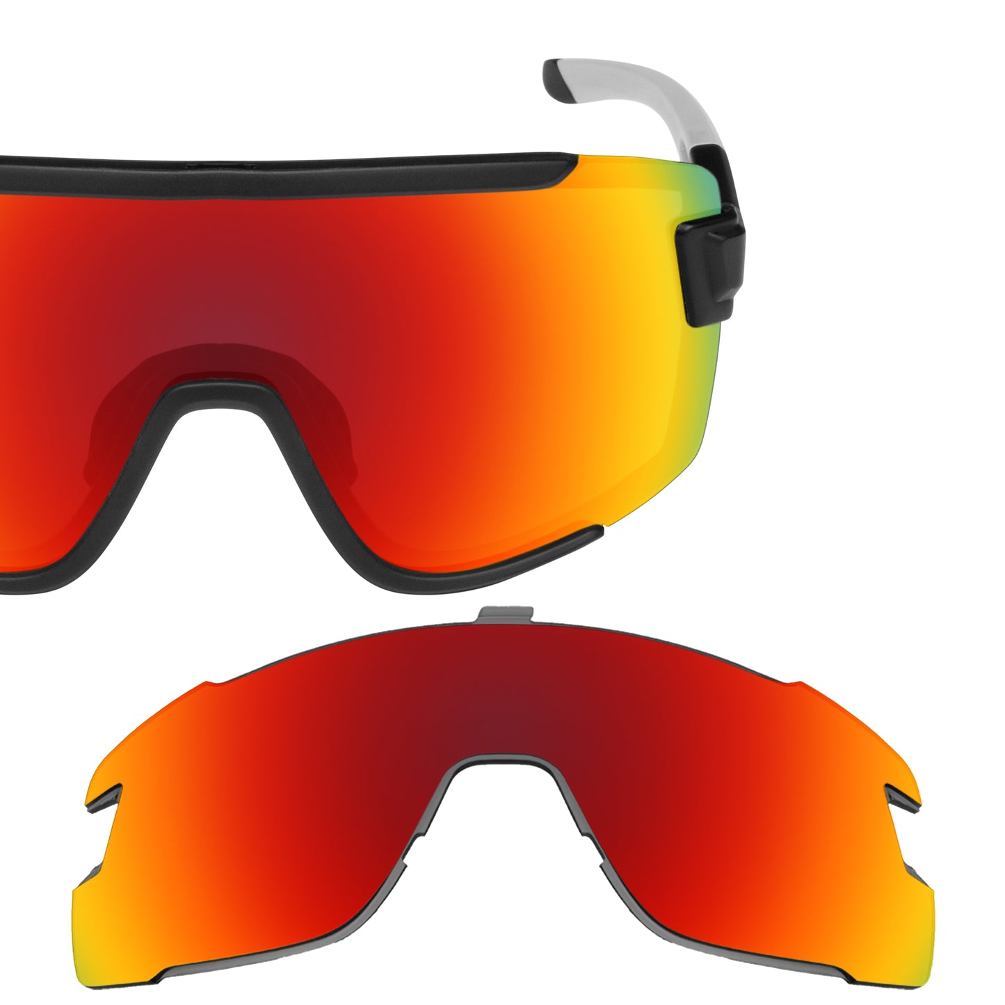 Revant replacement lenses for Smith Wildcat Non-Polarized Fire Red